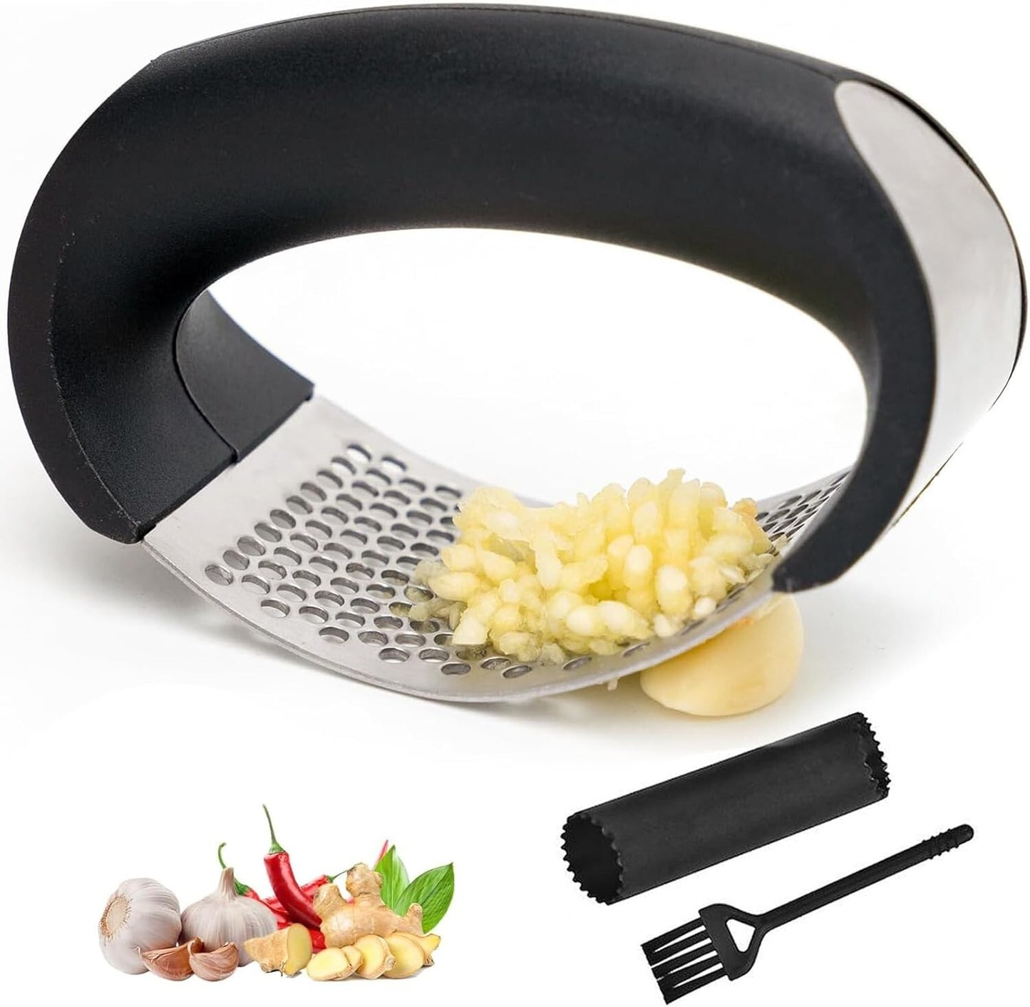 Manual Stainless steel Garlic Press Crusher Squeezer Mincer Masher Kitchen Tool