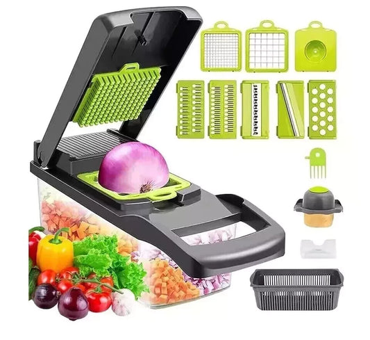 Vegetable Chopper Dicer Slicer 14-in-1 Salad Fruits Mandolin Foods Cutter Peeler