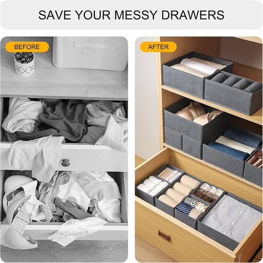 6Pcs Baby Clothes Drawer Organiser  Bedroom Draw Divider for Underwear Storage