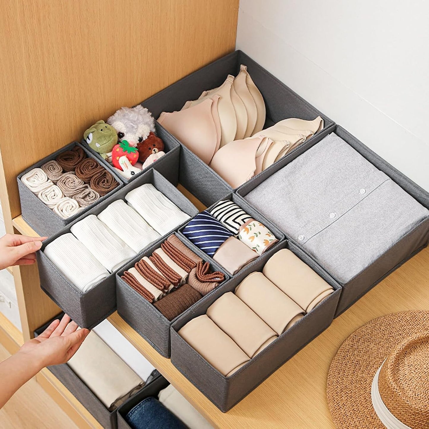 6Pcs Baby Clothes Drawer Organiser  Bedroom Draw Divider for Underwear Storage