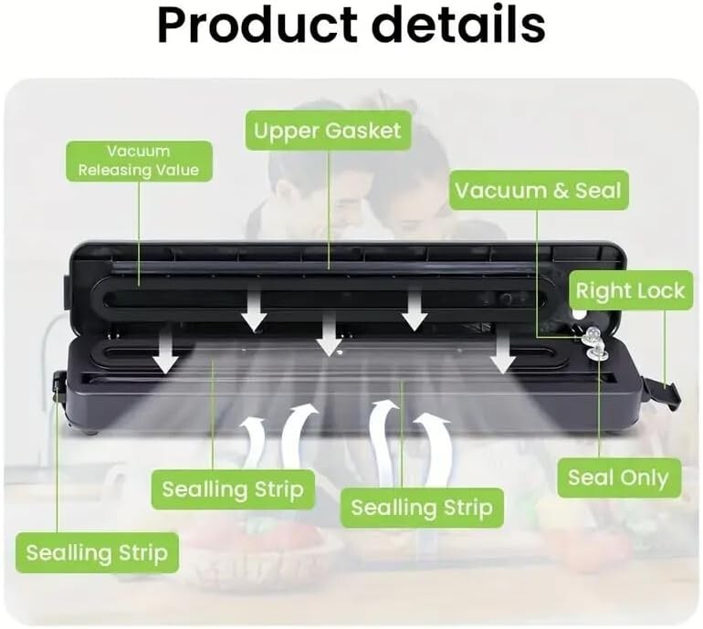 Food Vacuum Sealer Automatic Storage Sealing Dry/Wet Pack Machine 10x Saver Bags